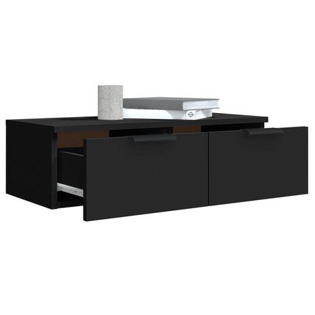 Wall Cabinet Black 68X30X20 Cm Engineered Wood