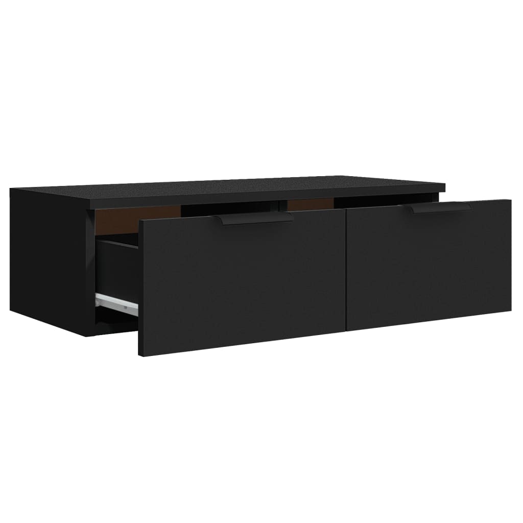 Wall Cabinet Black 68X30X20 Cm Engineered Wood