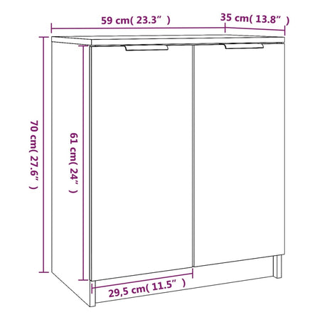 Shoe Cabinet Sonoma Oak 59X35X70 Cm Engineered Wood