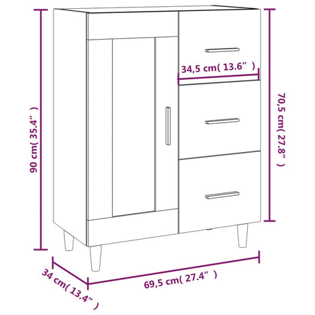 Sideboard 69,5X34X90 Cm Engineered Wood