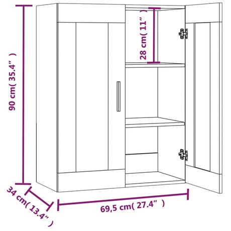 Hanging Wall Cabinet 69.5X34X90 Cm