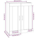 Hanging Wall Cabinet 69.5X32.5X90 Cm