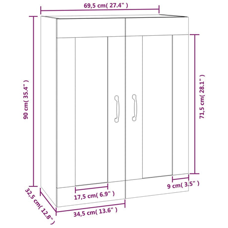 Hanging Wall Cabinet 69.5X32.5X90 Cm