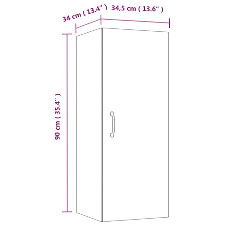 Wall Cabinet 34.5X34X90 Cm Engineered Wood