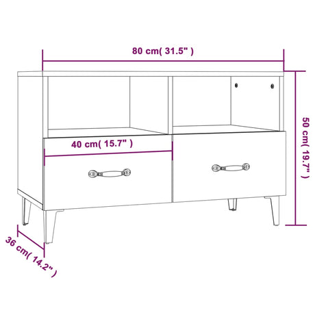 Tv Cabinet 80X36X50 Cm Engineered Wood