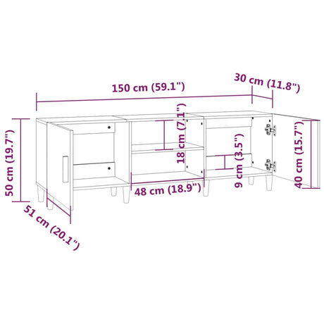 Tv Cabinet 150X30X50 Cm Engineered Wood