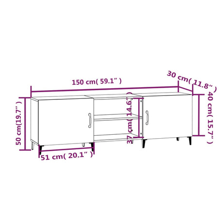 Tv Cabinet 150X30X50 Cm Engineered Wood