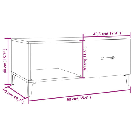 Coffee Table 90X50X40 Cm Engineered Wood