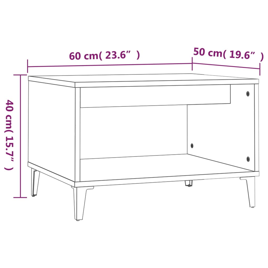 Coffee Table 60X50X40 Cm Engineered Wood