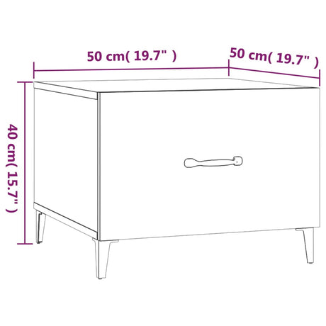 Coffee Table With Metal Legs 50X50X40 Cm