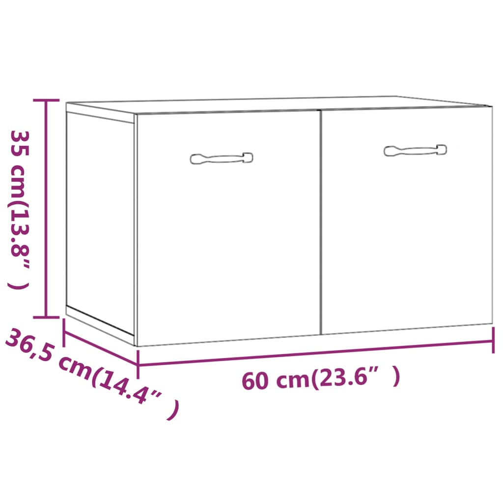 Wall Cabinet 60X 36.5X35 Cm Engineered Wood
