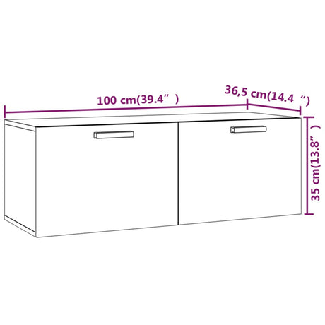 Wall Cabinet 100X36.5X35 Cm Engineered Wood