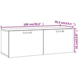 Wall Cabinet 100X36.5X35 Cm Engineered Wood