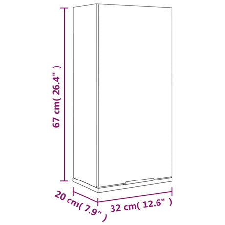Wall-Mounted Bathroom Cabinet 32X20X67 Cm