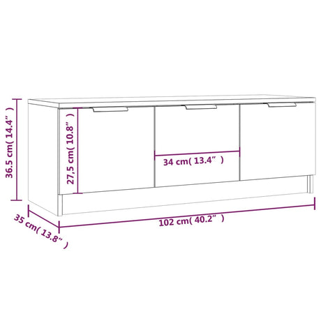 Tv Cabinet 102X35X36.5 Cm Engineered Wood