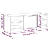 TV Cabinet Brown Oak 102x35.5x36.5 cm Engineered Wood