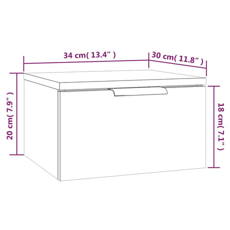 Wall-Mounted Bedside Cabinets 2 Pcs 34X30X20 Cm