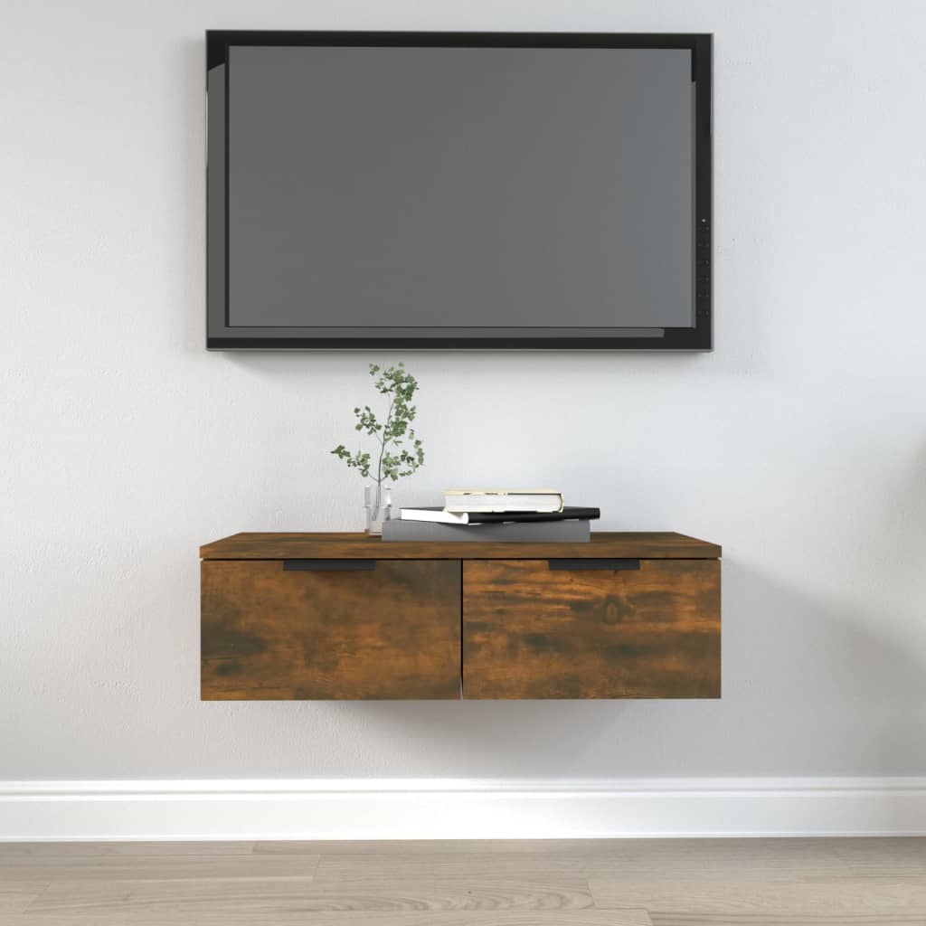 Wall Cabinet Smoked Oak 68X30X20 Cm Engineered Wood