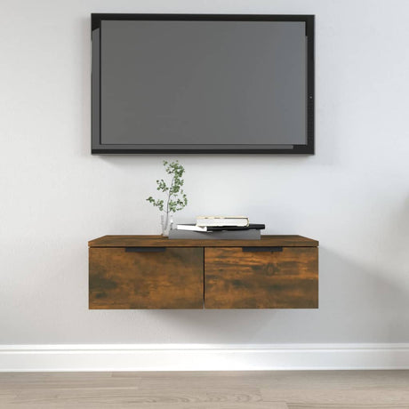 Wall Cabinet Smoked Oak 68X30X20 Cm Engineered Wood