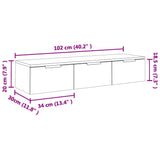 Wall Cabinet 102X30X20 Cm Engineered Wood