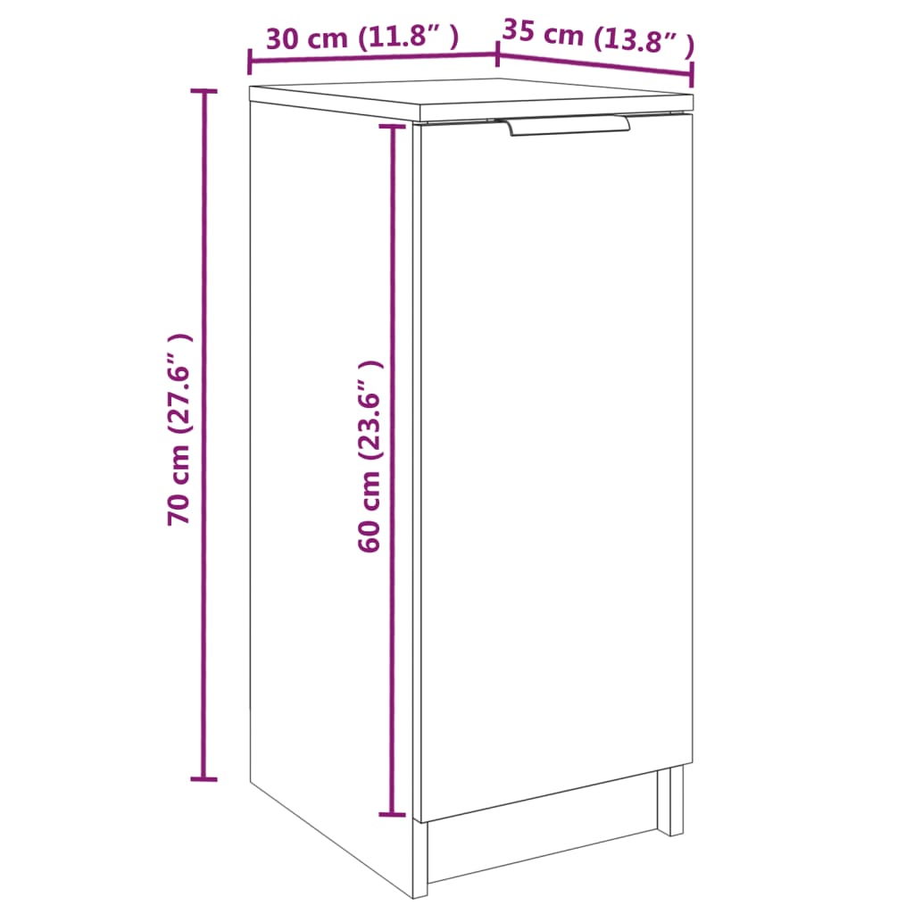 Shoe Cabinet 30X35X70 Cm Engineered Wood