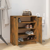 Shoe Cabinet Smoked Oak 59X35X70 Cm Engineered Wood