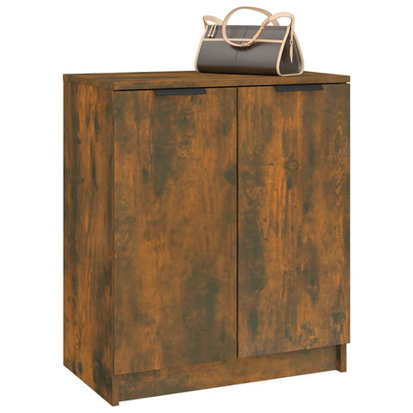 Shoe Cabinet Smoked Oak 59X35X70 Cm Engineered Wood