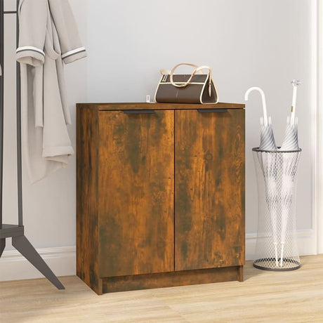 Shoe Cabinet Smoked Oak 59X35X70 Cm Engineered Wood