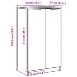 Shoe Cabinet 59X35X100 Cm Engineered Wood