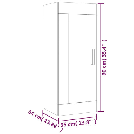 Wall Cabinet 35X34X90 Cm Engineered Wood