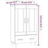Highboard 70X31X115 Cm Engineered Wood