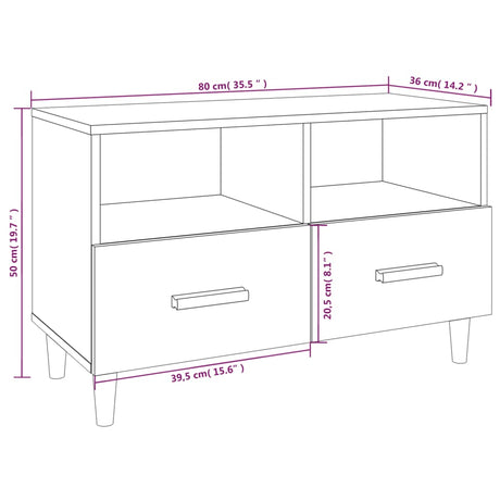 Tv Cabinet 80X36X50 Cm Engineered Wood