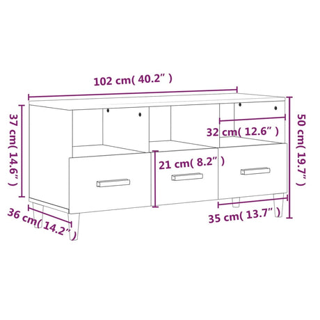 Tv Cabinet 102X36X50 Cm Engineered Wood