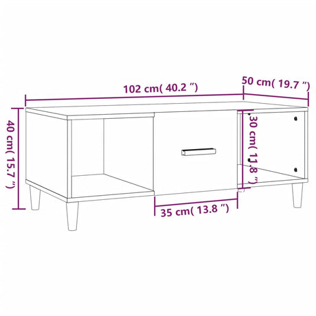 Coffee Table 102X50X40 Cm Engineered Wood