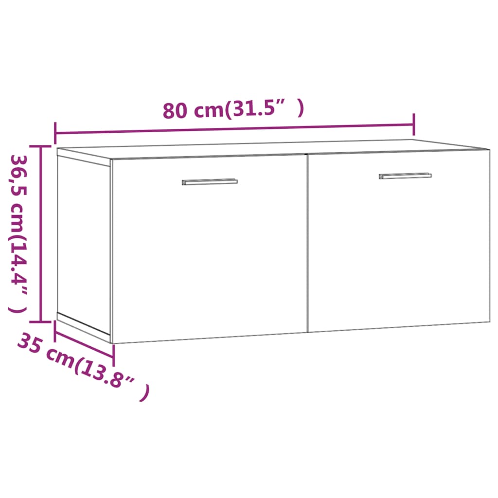 Wall Cabinet 80X35X36.5 Cm Engineered Wood