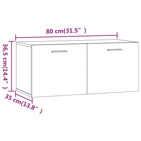 Wall Cabinet 80X35X36.5 Cm Engineered Wood