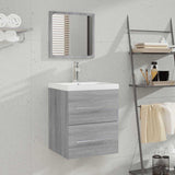 Bathroom Cabinet With Mirror 41X38.5X48 Cm Engineered Wood