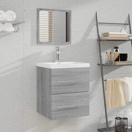 Bathroom Cabinet With Mirror 41X38.5X48 Cm Engineered Wood