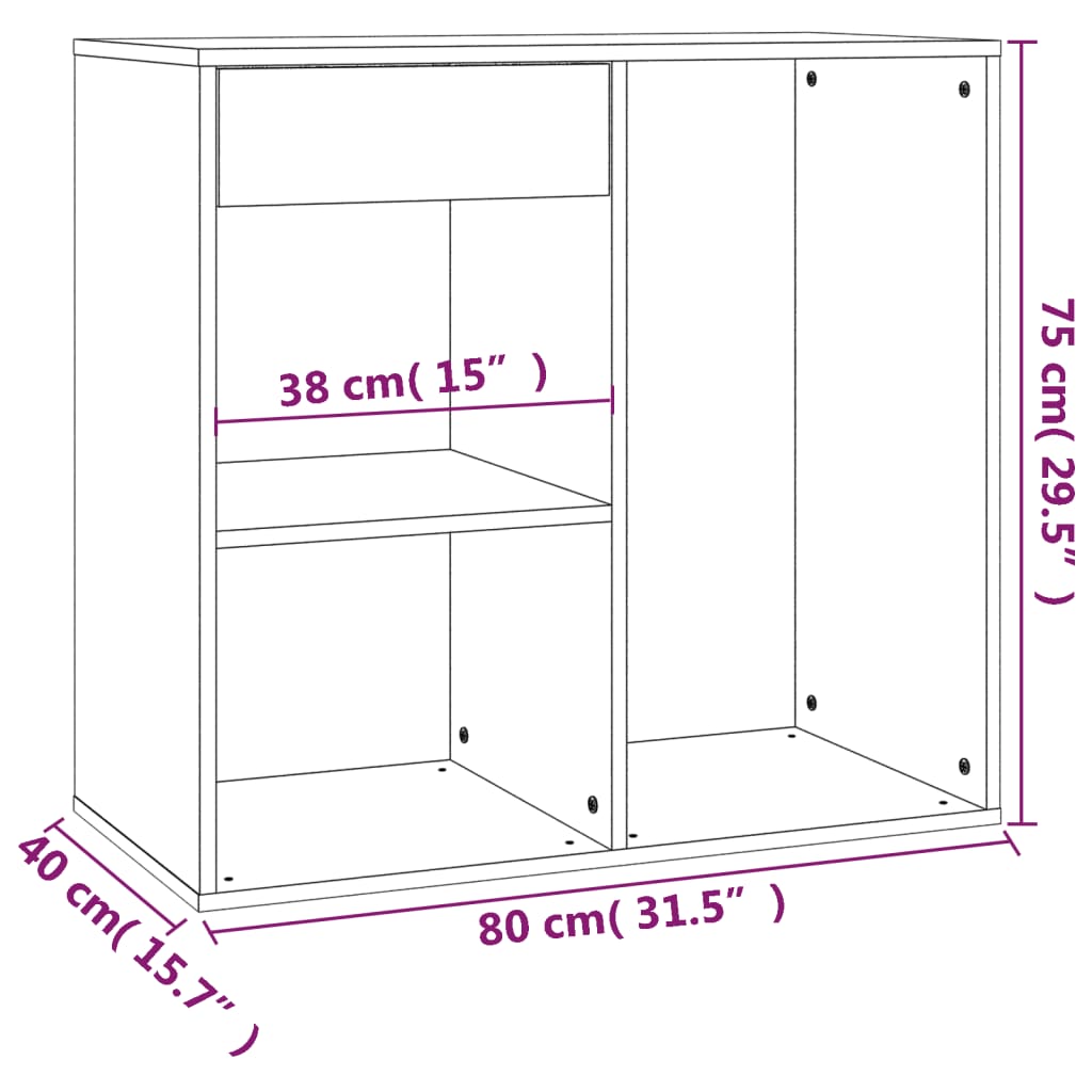 Cosmetic Cabinet 80X40X75 Cm Engineered Wood