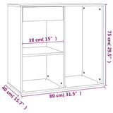 Cosmetic Cabinet 80X40X75 Cm Engineered Wood