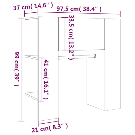Hallway Cabinet 97.5X37X99 Cm Engineered Wood