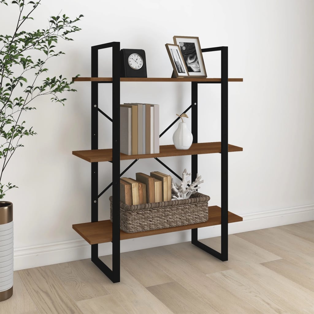 3-Tier Book Cabinet 80X30X Solid Pine