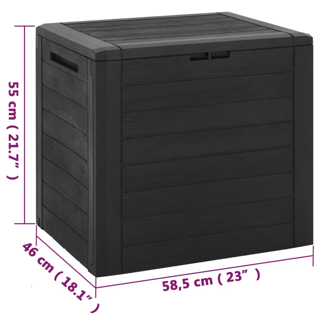 Garden Storage Box Brown 58.5x46x55 cm Polypropylene