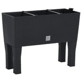 Raised Garden Bed Anthracite 60X25X46 Cm Pp Rattan