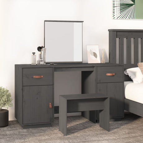 Dressing Table Set With A Mirror Solid Wood Pine