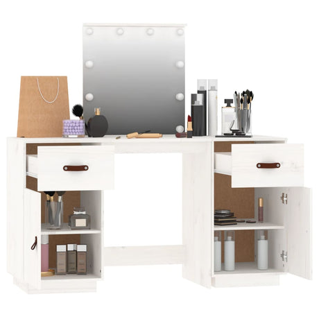 Dressing Table Set With Led Solid Wood Pine