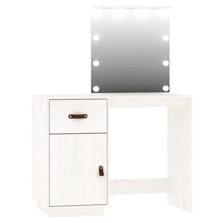 Dressing Table Set With Led Solid Wood Pine