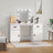 Dressing Table Set With Led Solid Wood Pine