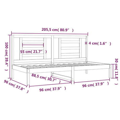Day Bed Without Mattress Solid Wood Pine