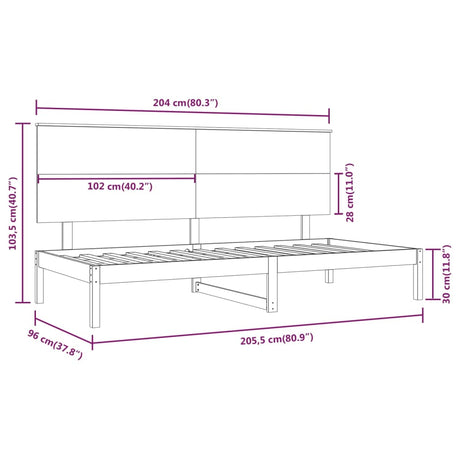 Day Bed Without Mattress Solid Wood Pine